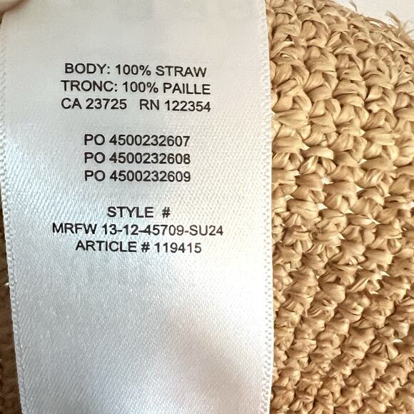 Aritzia Little Moon Women's Straw Sun Hat Packable Beach Travel Beige Size XS - Picture 12 of 14